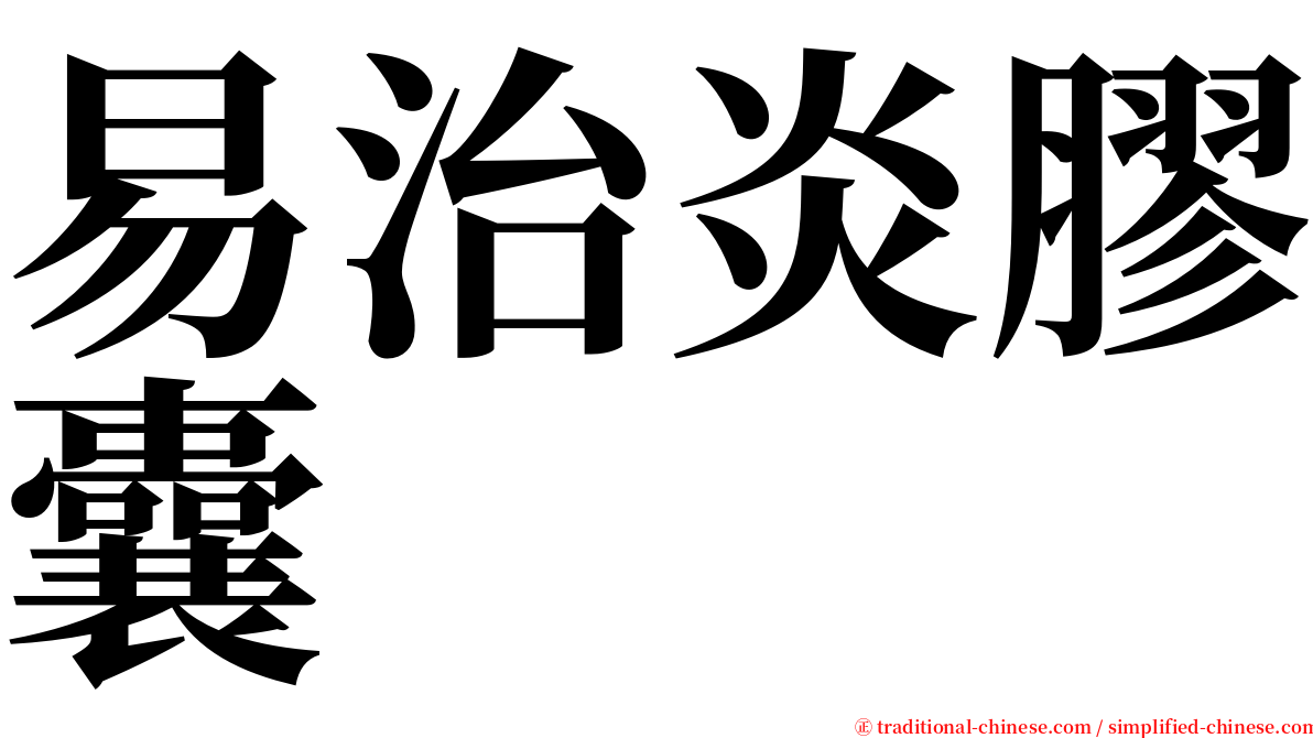 易治炎膠囊 serif font