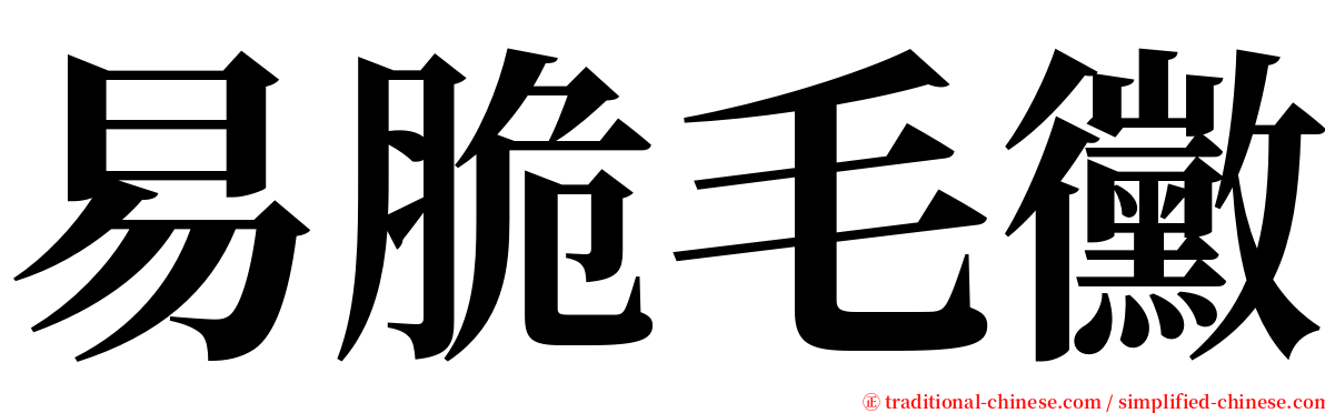 易脆毛黴 serif font