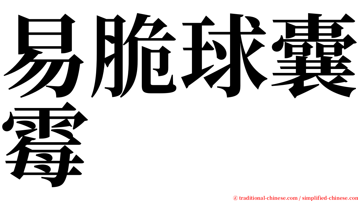 易脆球囊霉 serif font