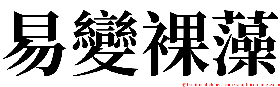 易變裸藻 serif font