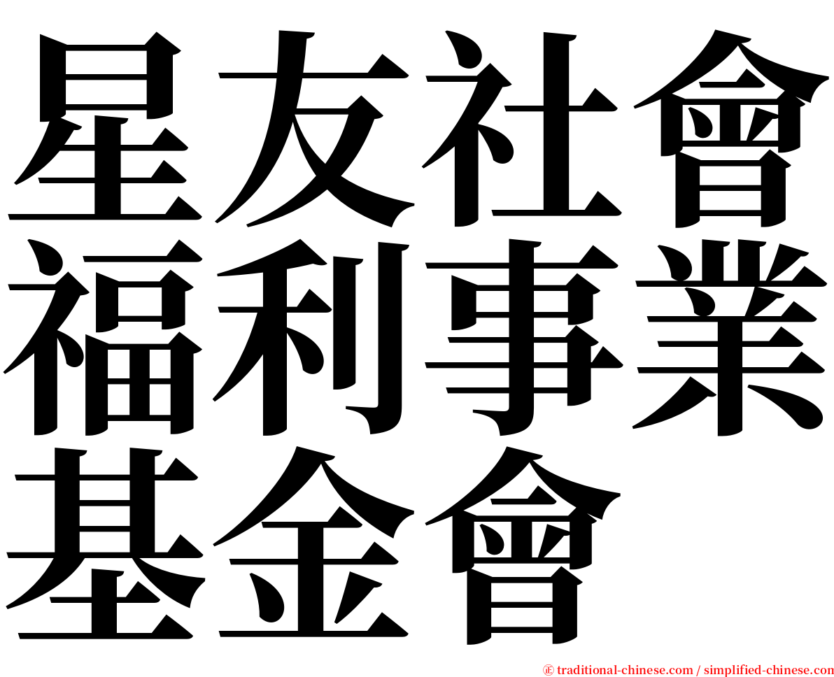 星友社會福利事業基金會 serif font