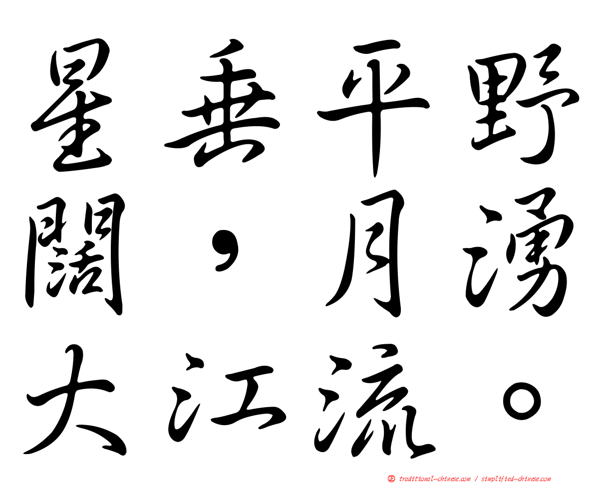 星垂平野闊，月湧大江流。