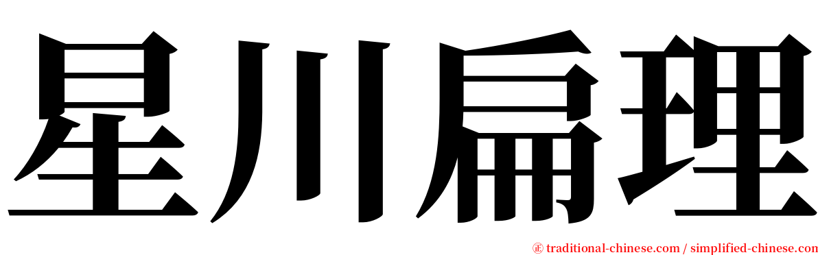 星川扁理 serif font