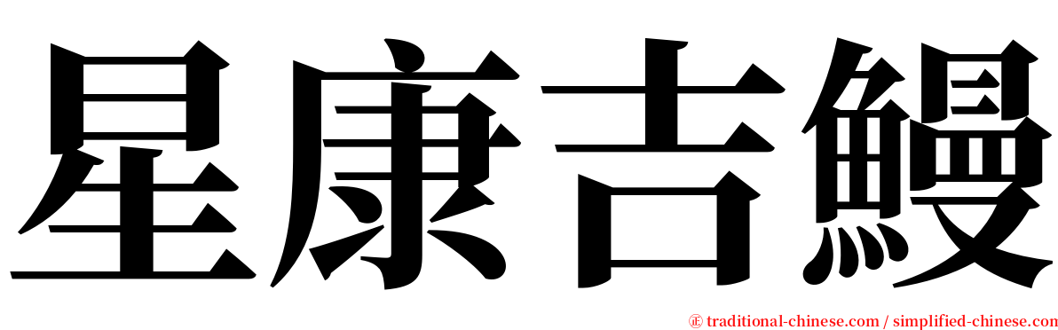 星康吉鰻 serif font