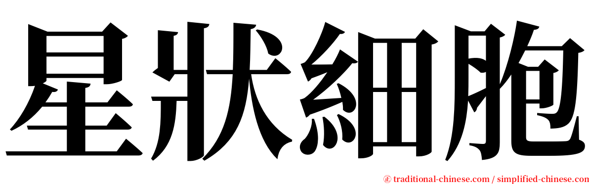 星狀細胞 serif font