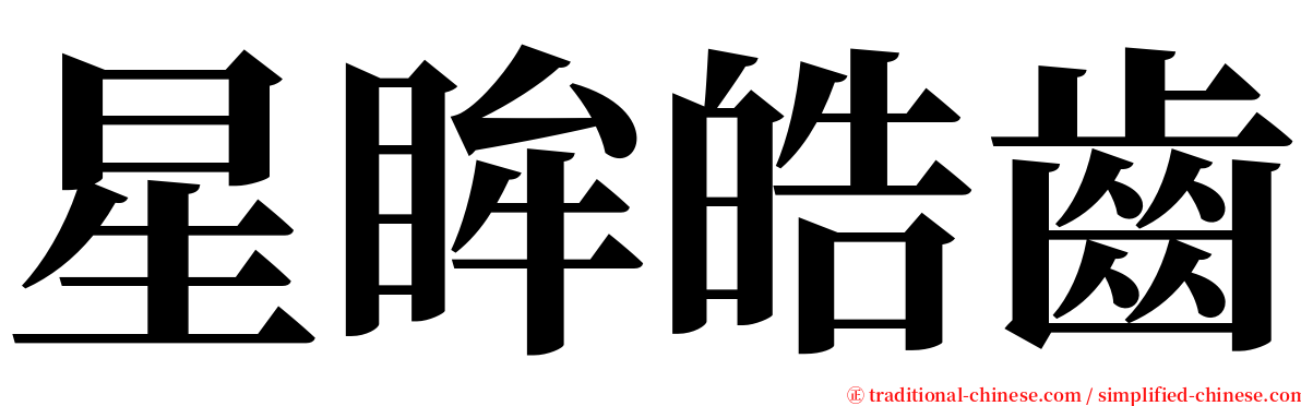 星眸皓齒 serif font