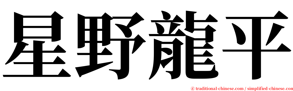 星野龍平 serif font