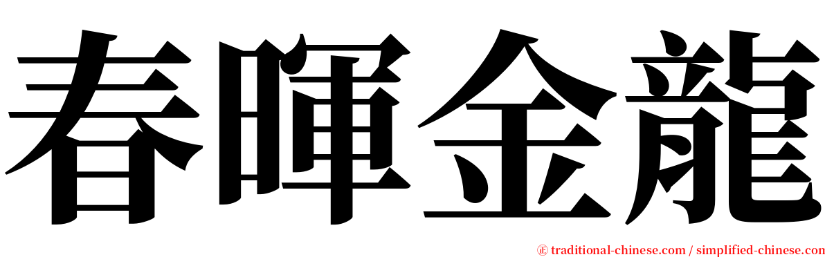 春暉金龍 serif font