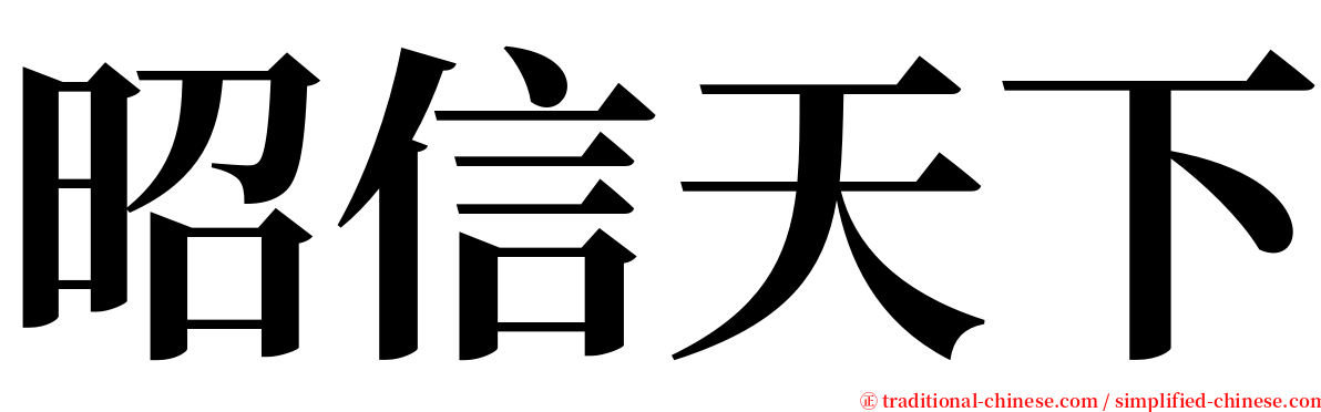 昭信天下 serif font