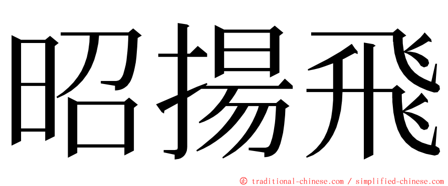 昭揚飛 ming font