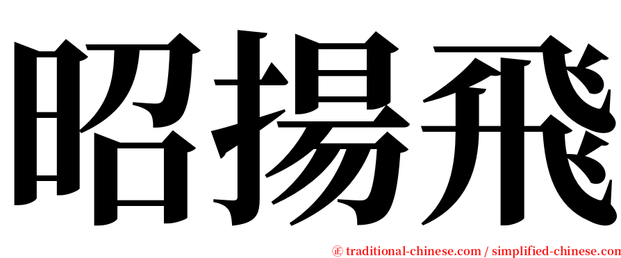 昭揚飛 serif font