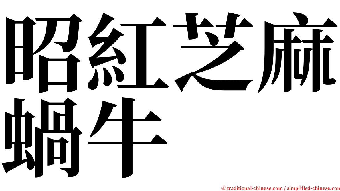 昭紅芝麻蝸牛 serif font