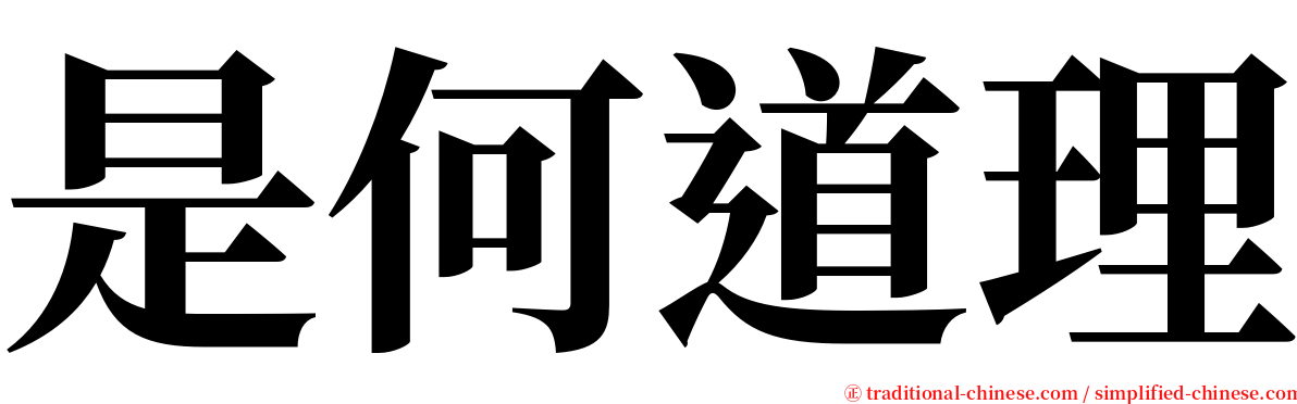 是何道理 serif font