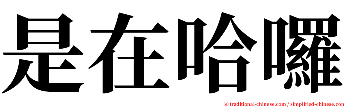 是在哈囉 serif font