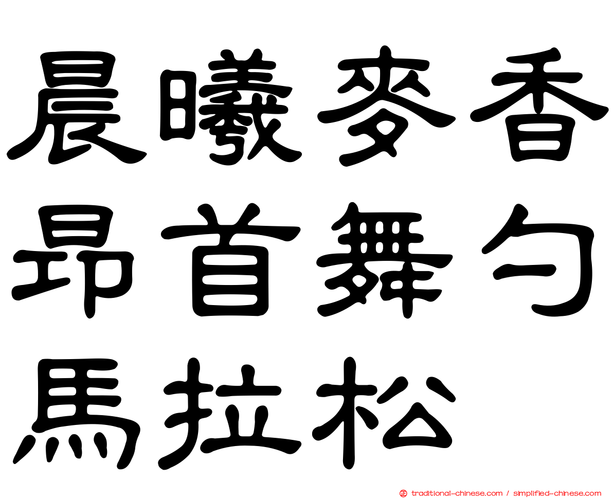 晨曦麥香昂首舞勺馬拉松