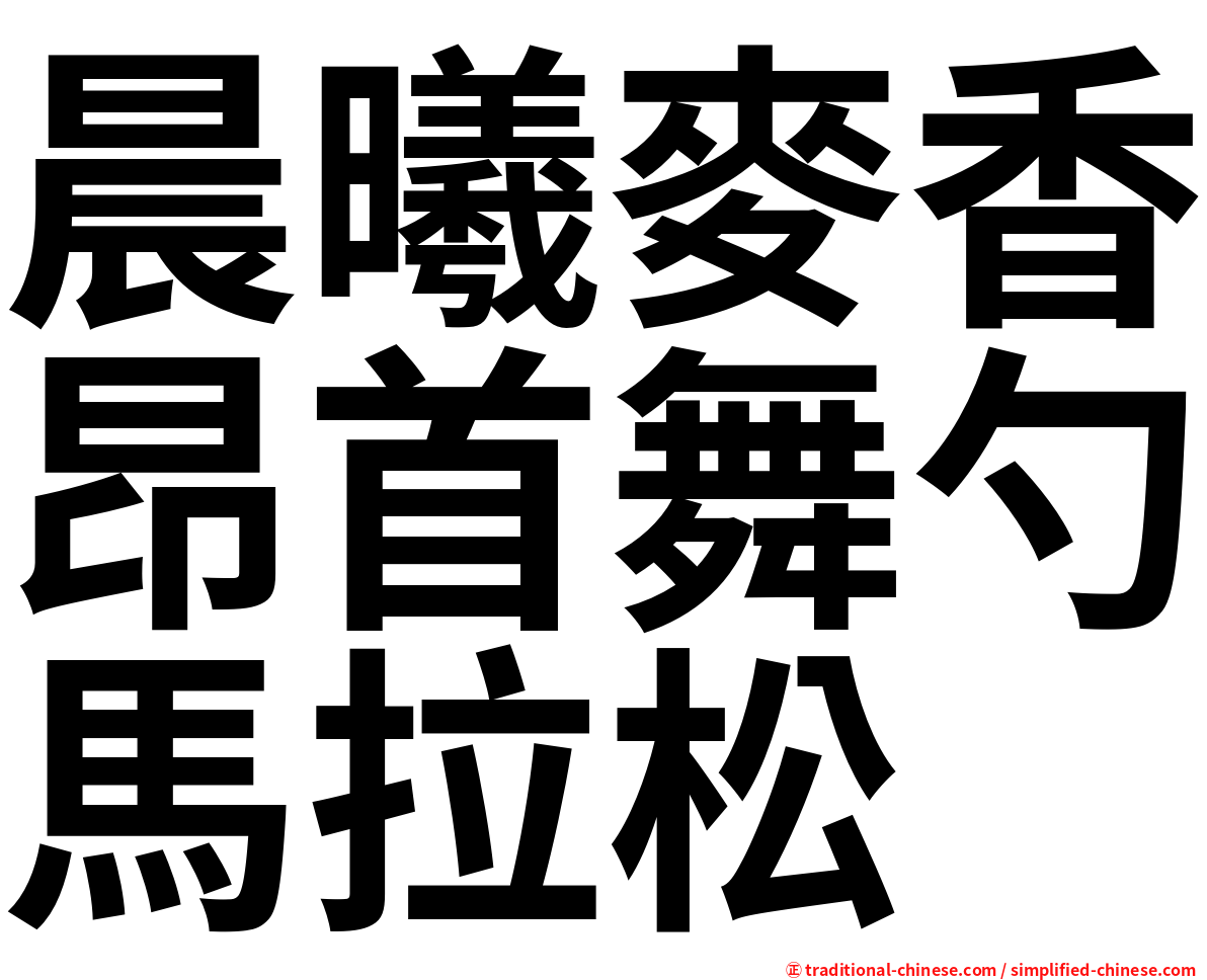 晨曦麥香昂首舞勺馬拉松