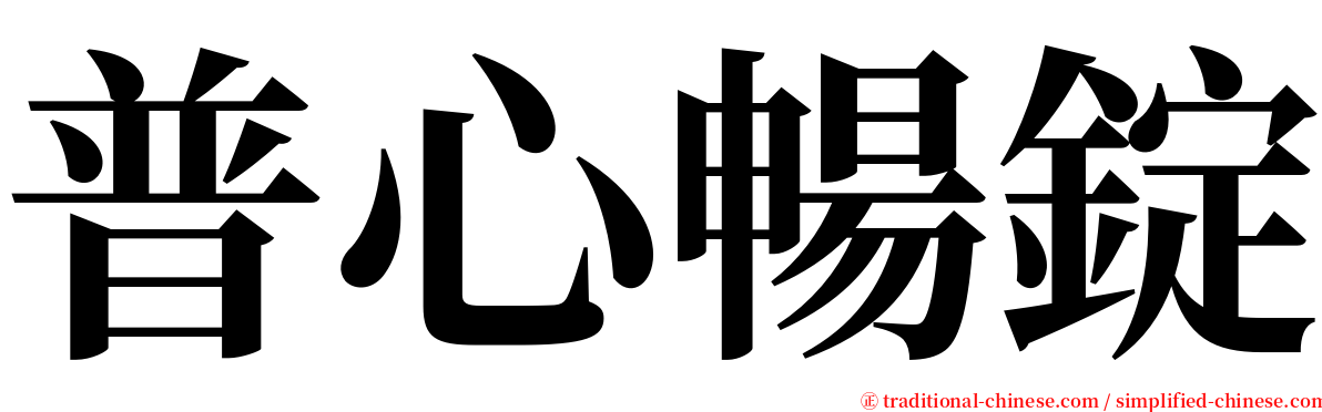 普心暢錠 serif font