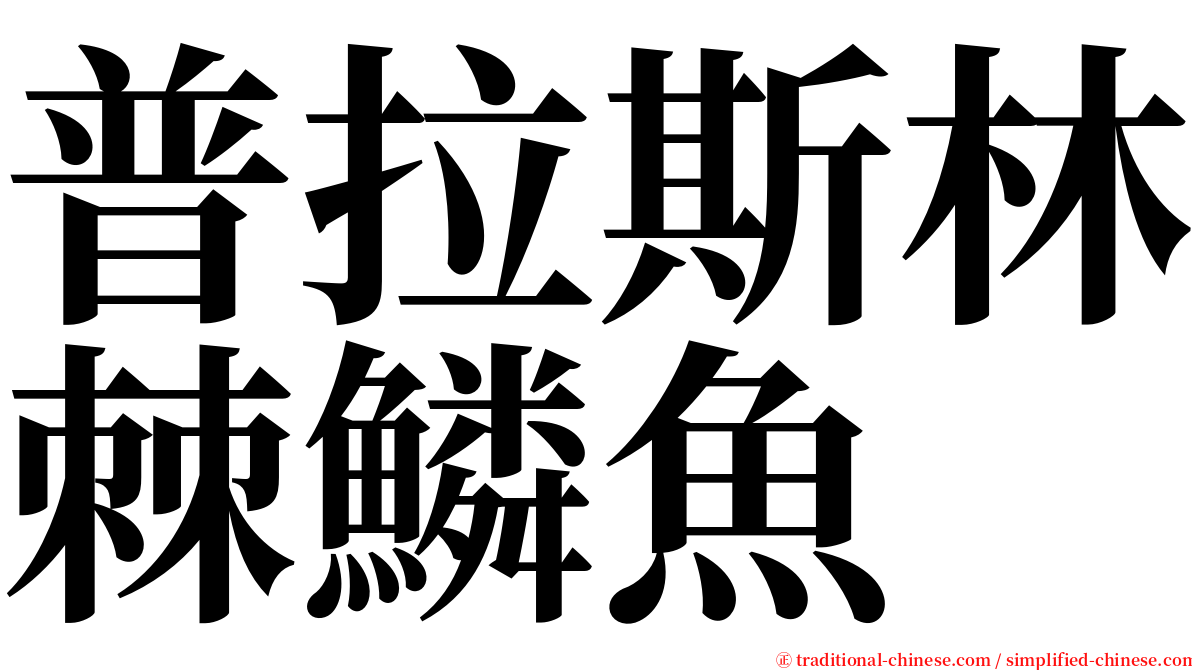 普拉斯林棘鱗魚 serif font