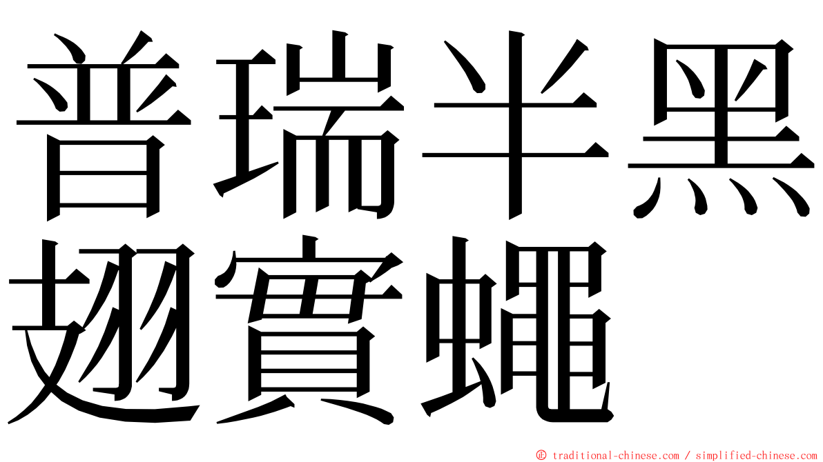 普瑞半黑翅實蠅 ming font