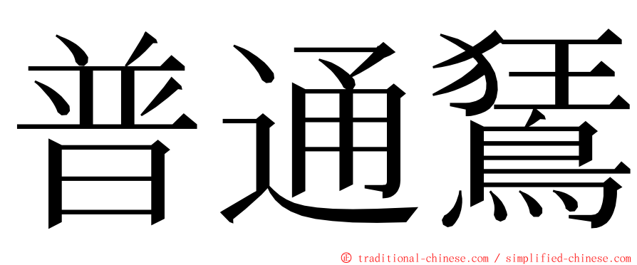 普通鵟 ming font