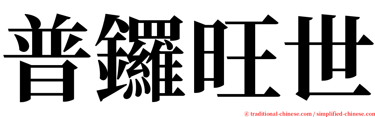 普鑼旺世 serif font