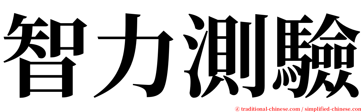 智力測驗 serif font