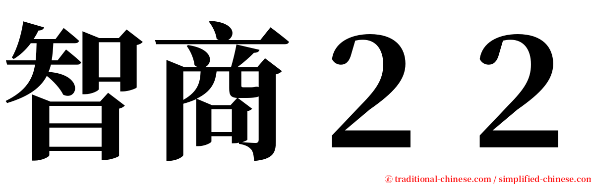 智商２２ serif font