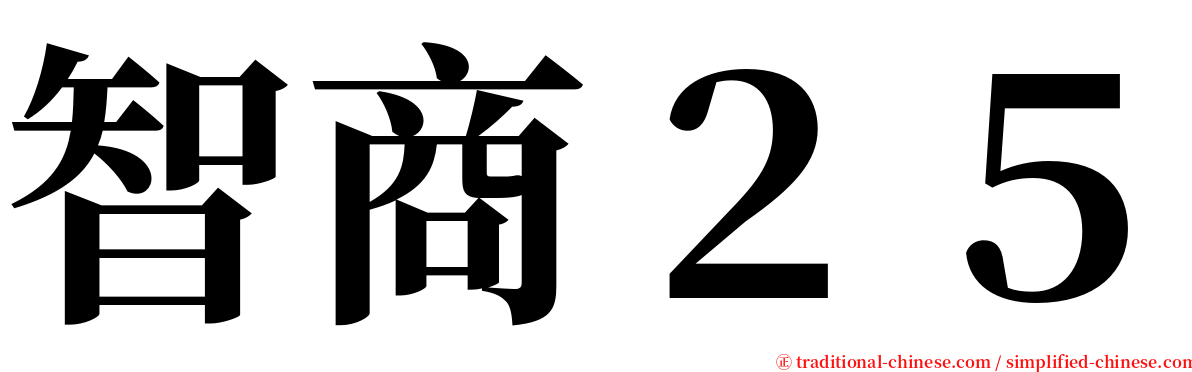 智商２５ serif font