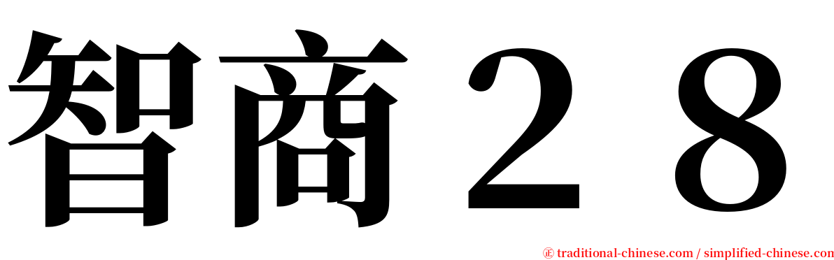 智商２８ serif font