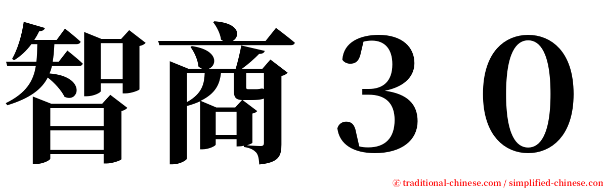 智商３０ serif font