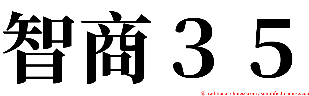 智商３５ serif font