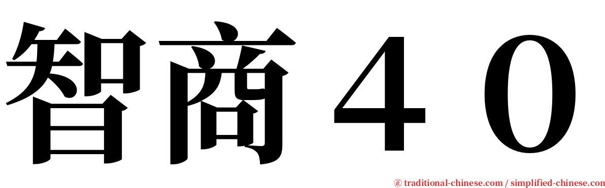 智商４０ serif font