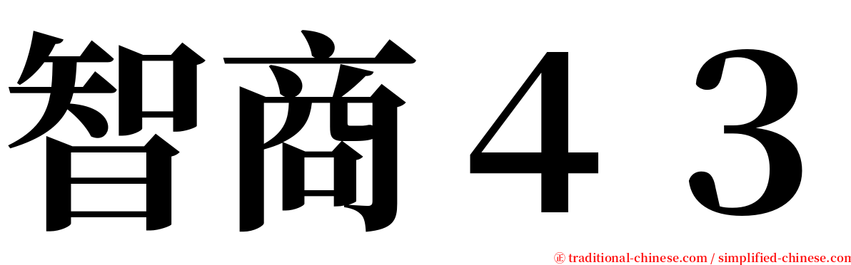 智商４３ serif font