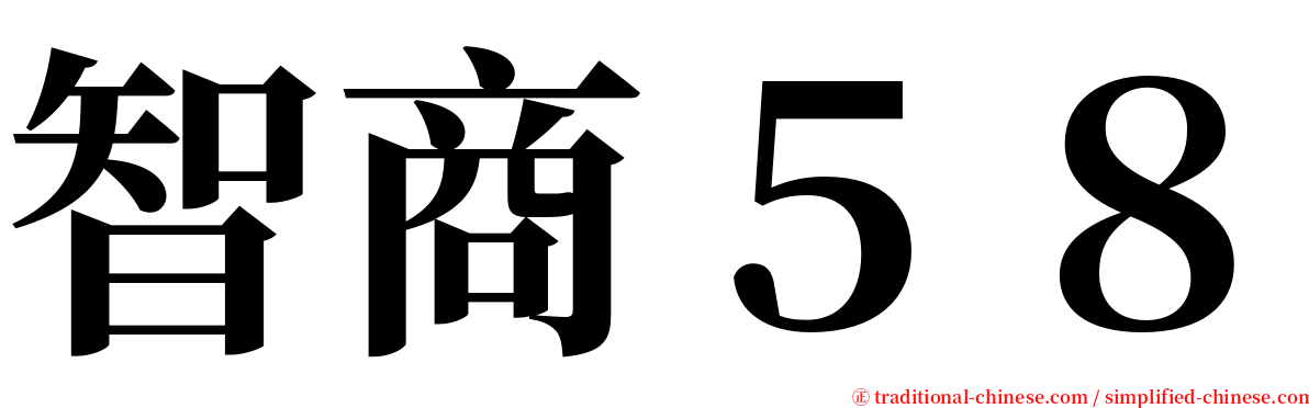 智商５８ serif font