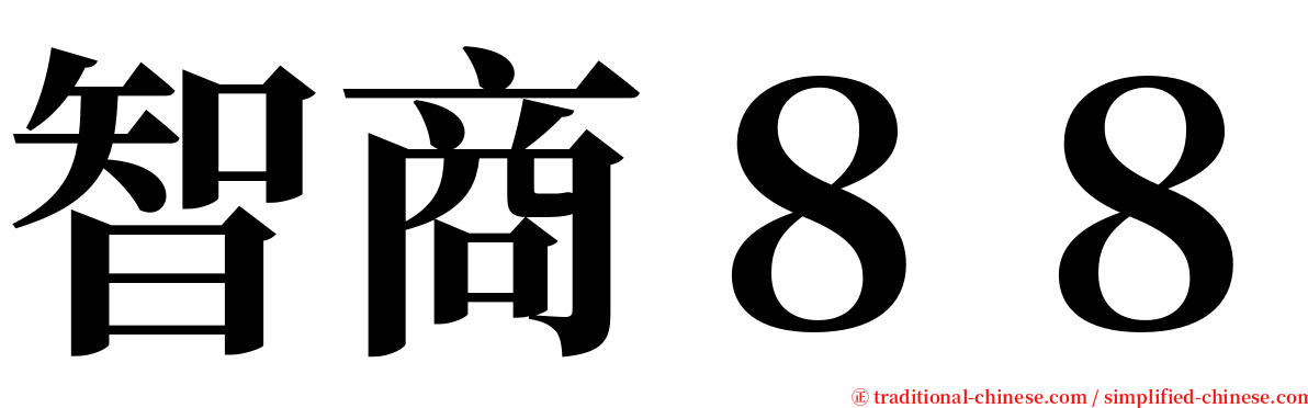 智商８８ serif font