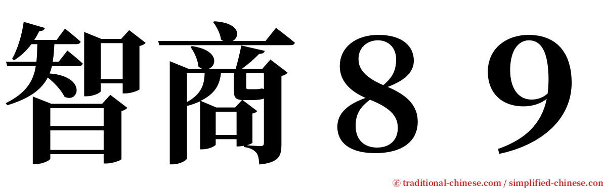 智商８９ serif font