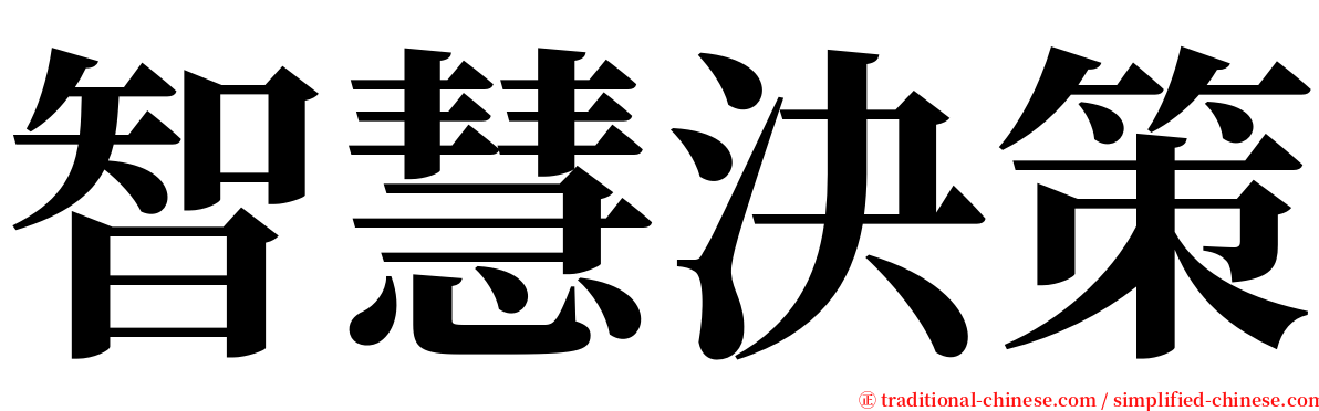 智慧決策 serif font