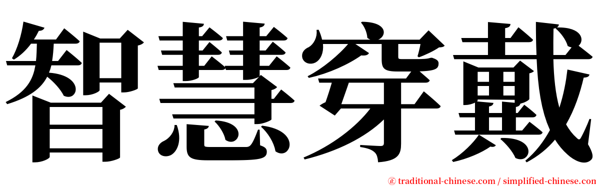 智慧穿戴 serif font