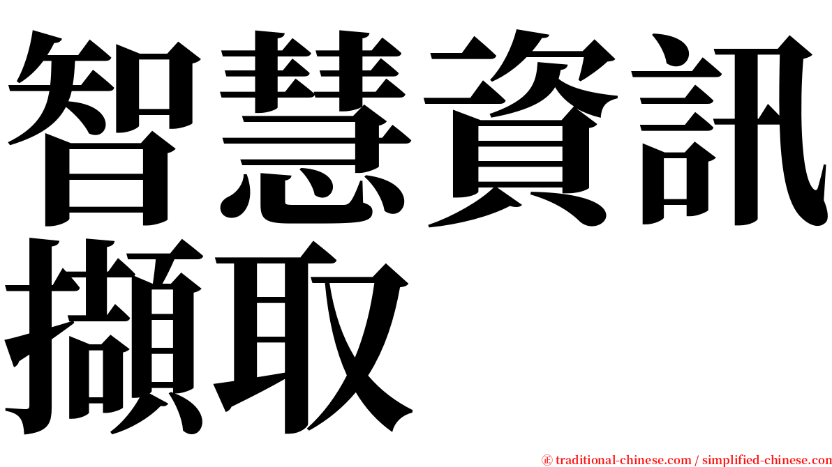 智慧資訊擷取 serif font