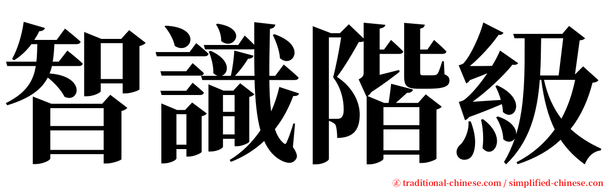 智識階級 serif font