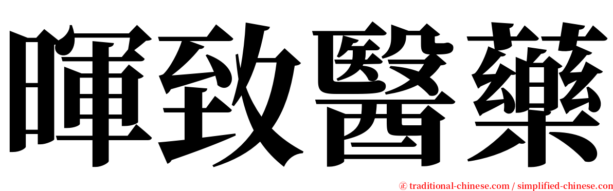 暉致醫藥 serif font