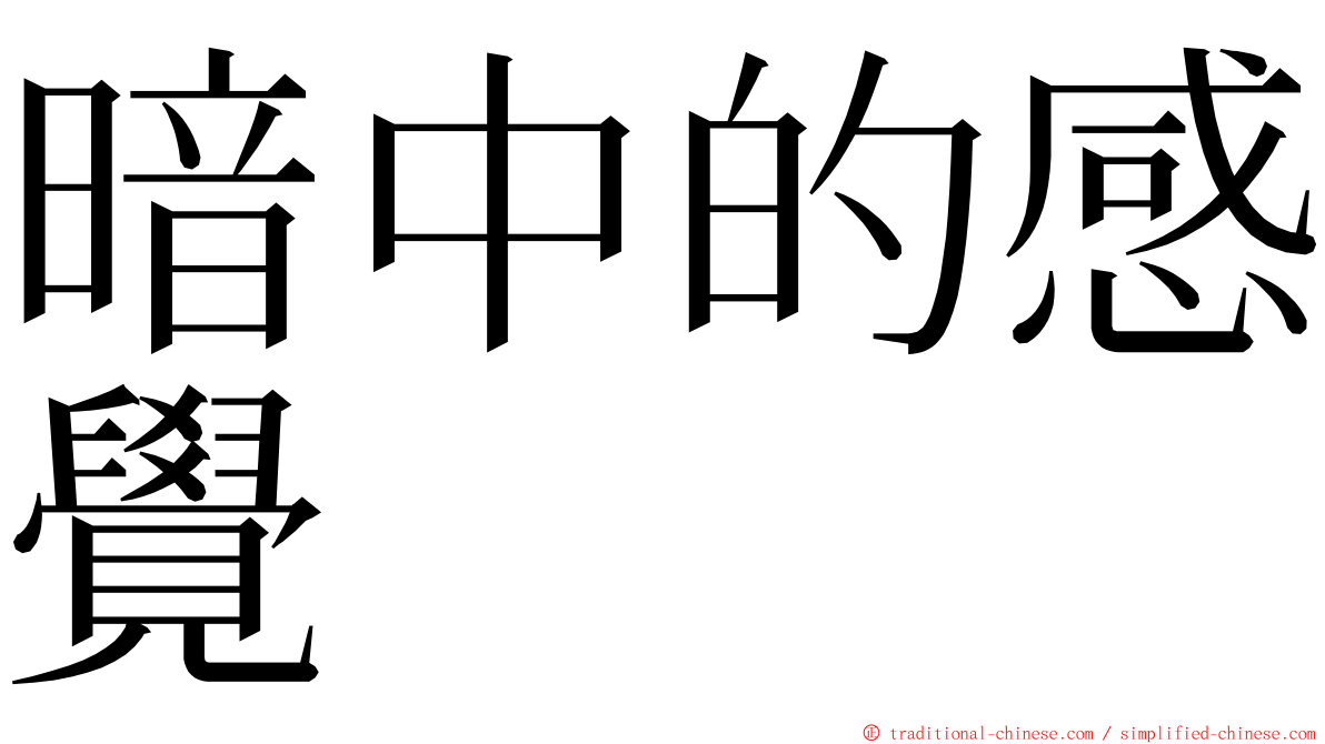 暗中的感覺 ming font