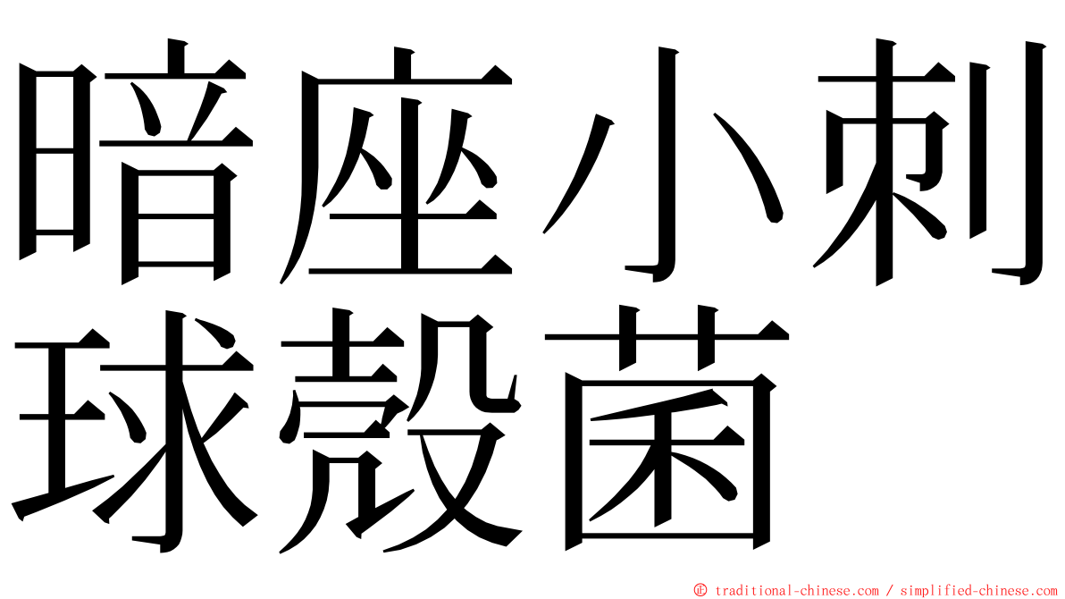 暗座小刺球殼菌 ming font