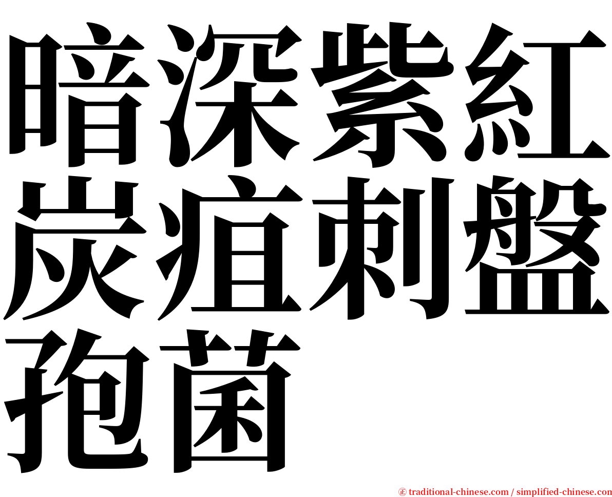 暗深紫紅炭疽刺盤孢菌 serif font