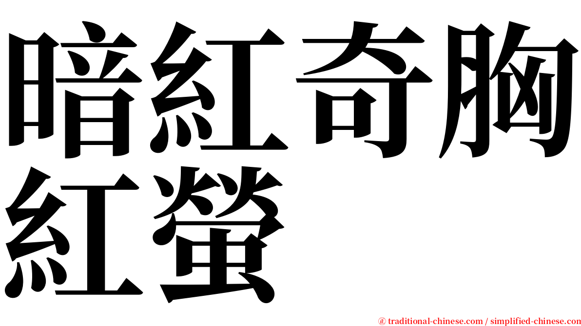 暗紅奇胸紅螢 serif font