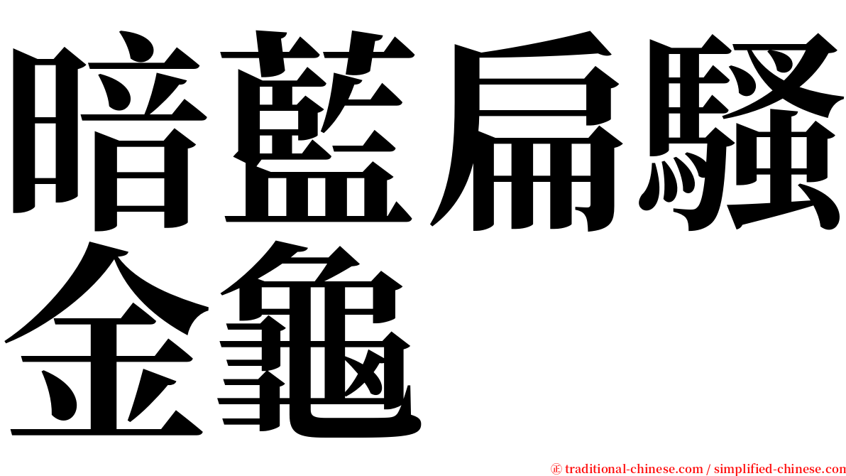 暗藍扁騷金龜 serif font