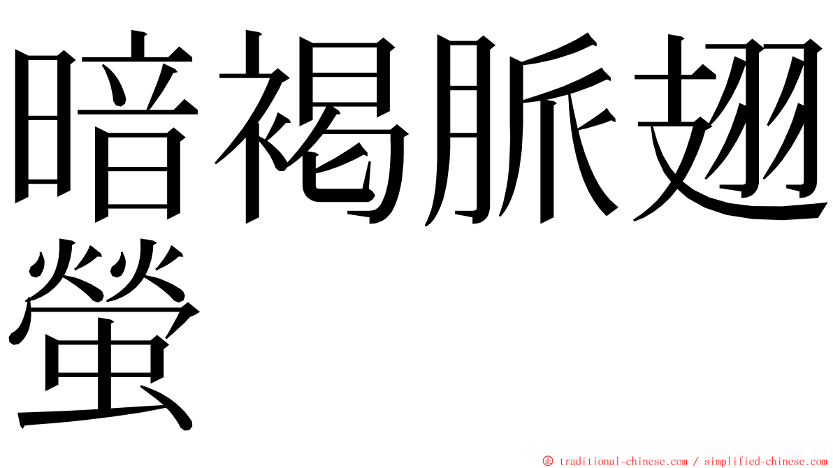 暗褐脈翅螢 ming font