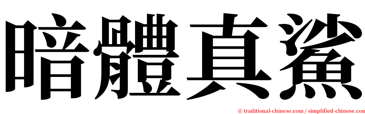 暗體真鯊 serif font