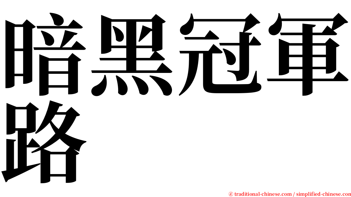 暗黑冠軍路 serif font