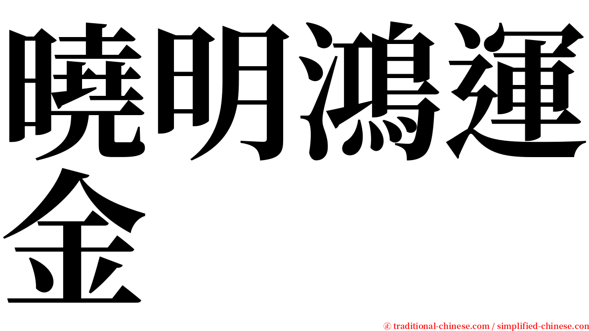 曉明鴻運金 serif font